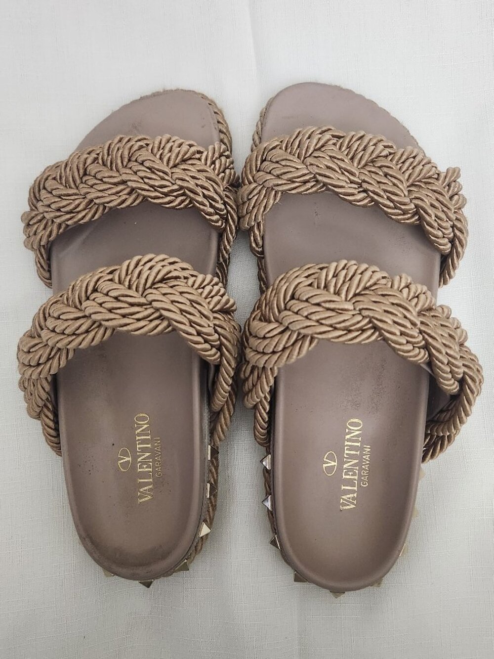 Valentino Garavani Torchon Braided Rockstud Sandals (Size 37) - Picture 2 of 5